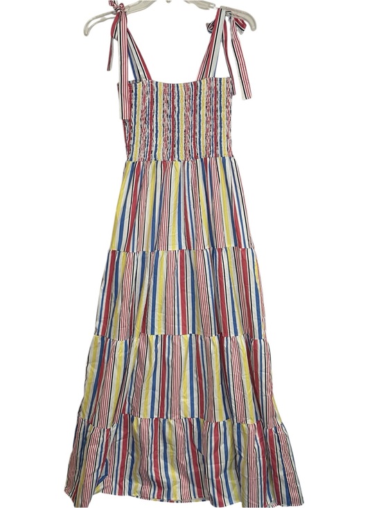 C+D+M Dresses & Skirts - C+D+M Collection Striped Smocked Tie Strap Maxi Dress Large Boho Summer Cotton